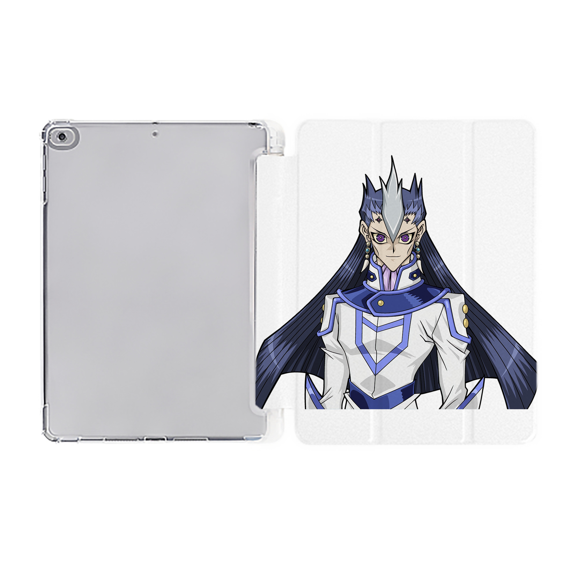 （画像用） 遊☆戯☆王 Yu-Gi-Oh! IPad ケース ペン収納付き 三つ折りスタンド PUレザー×シリコン 対応機種9.5/10.5/10.9インチ
